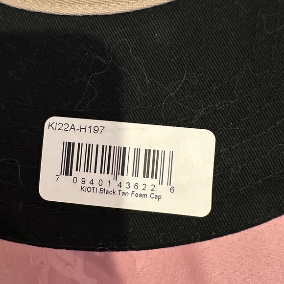 KIOTI Black Tan Foam Trucker Hat Snapback Adjustable Mesh Cap - Picture 4 of 4